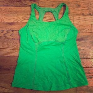 Lululemon Lime Green Cutout Mesh Top Size 8